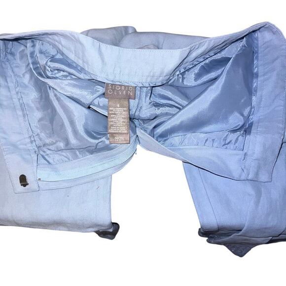 Sigrid Olsen ladies 6 linen viscose embroidered sequin hem office dress pants - Picture 9 of 12